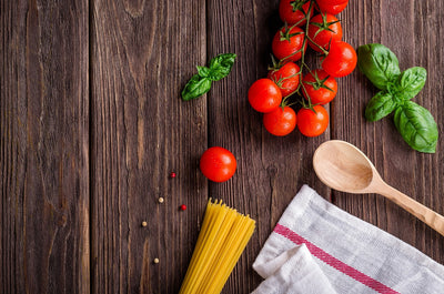 Balsamico pasta met kerstomaten en basilicum